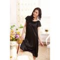 Summer Short Sleeve Sleepwear Viscose Lace Long Nightgown. 