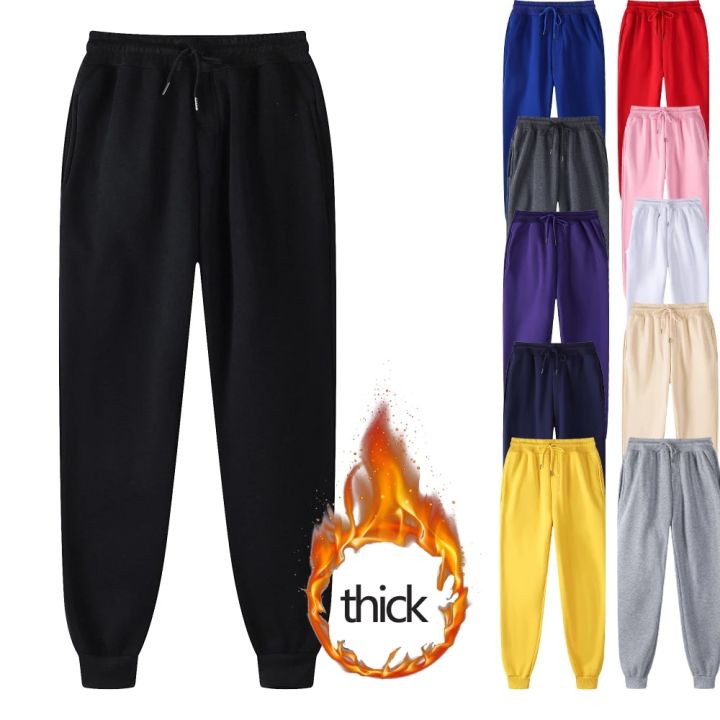 Men's Fleece Pants Sweatpants Joggers Winter Pants Trousers Side Pockets Elastic Waist Fleece Comfort Warm Daily Casual Unisex