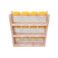 Solid Wooden Spice Rack With Jars Wall Mounted Spice Jars Rack, Masala Jars Box Set With (4,6 7,9,12,20 )Jars. 