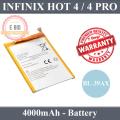 Infinix Hot 4 / 4 Pro Battery BL-39AX Replacement Premium Quality 4000mAh For Infinix Hot 4 / 4 Pro. 