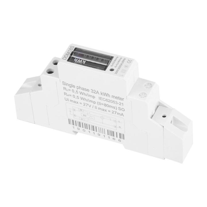 1P Single Phase Din Rail Electricity Power Energy Meter DDM18S 220V ...