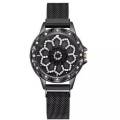 360 degree rotation Women Mesh Magnet Buckle Starry Sky Watch Luxury Fashion Ladies Geometric Quartz Watch waterproof 2019 Model Magnetic Strip College/Office Girls. 