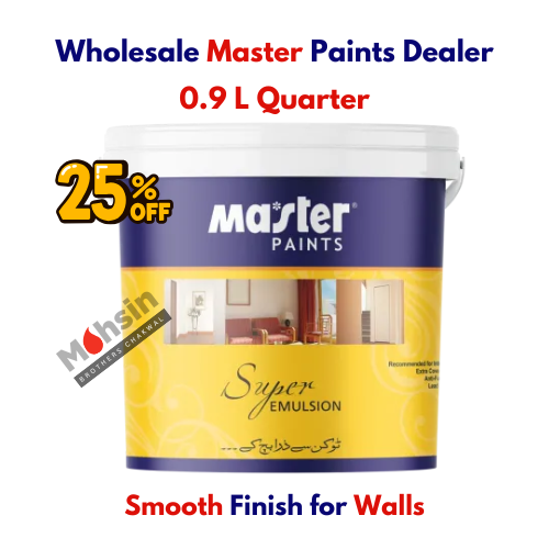 Master Distemper in Quarter 0.91 L Packing | 50 Shades Available | Original Product with Brand Warranty | Smooth Finish for Walls | Opaque and Washable | Lead-free | Antifungal | Covers Surface Defects and Cracks | Wholesale Price