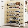 6 Layer shoe rack Tier Colored stainless steel Stackable Shoes Organizer Storage Stand. 