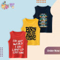 shop with Pack of 2 Summer Cotton Fine Jersey Printed Sleeveless  sando T-shirt For Boys. 