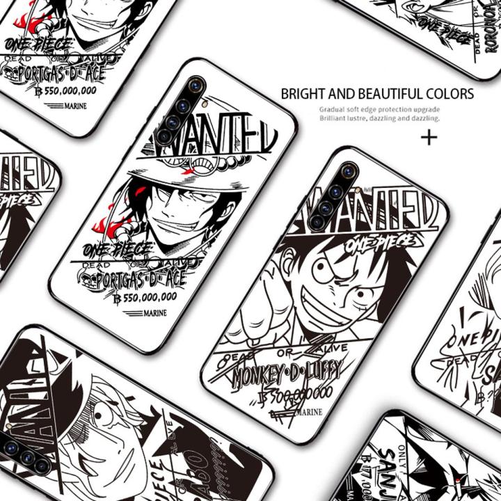 Kingdoor for Realme Narzo 50i Back Cover Slim Anime (OnePiece) Luffy Case Pirate Wanted Soft TPU Silicone Phone Case