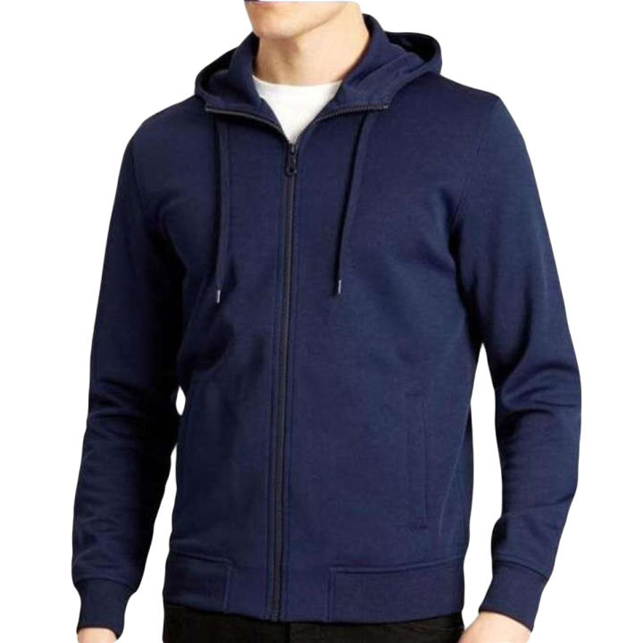 New Navy Blue Plain Hoodie Zipper For Boys and Men