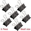 Metal spring Binders Clip for Paper document Office 6 Pack  Size Large Mediam Small. 