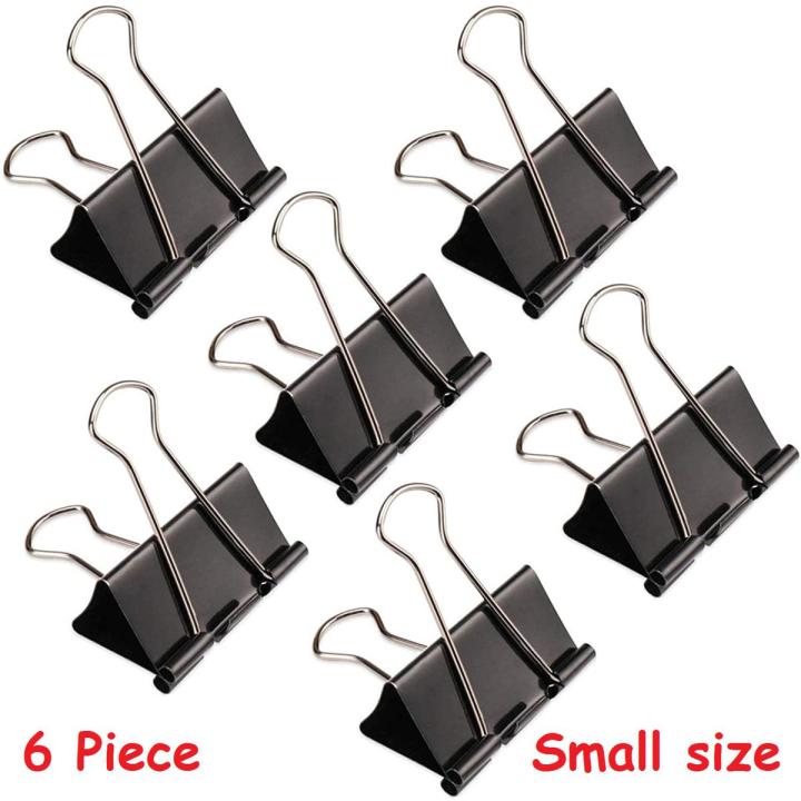 Metal spring Binders Clip for Paper document Office 6 Pack  Size Large Mediam Small