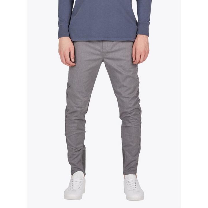 Grey  Cotton Men Slim Fit Chinos
