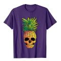 Pineapple Skull Funny Aloha Beaches Hawaiian Hawaii Goth Top Prevailing Anime T Shirts Cotton Men's Tops T Shirt Moto Biker. 