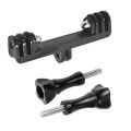 Double Tripod Adapter Mount Bracket Bridge Expansion for GoPro Hero 10 9 5 YI Eken Action Camera Selfie Flash Light Holder Mount. 