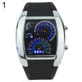 Cool Rubber Band RPM Speedometer Car Turbo Style Digital LED Wrist Watch Gift. 