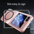 For Samsung Galaxy Z Flip 5 Case Shockproof Scrub Matte Suction Ring Soft Edge Silicone Frame Hard Clear Back Cover for Samsung Galaxy Z Flip5 Phone Cases. 