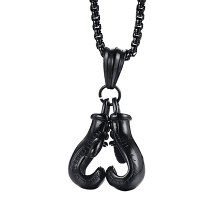 Fashion Men Boxing Glove Pendant Chain Necklace Fitness Sports Jewelry Gift