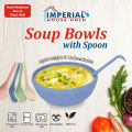 IMPERIAL SOUP BOWL 4PCS WITH SPOON/SOUP SERVING BOWL. 