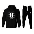 BTS Sign Printed Hoodie With Trouser Casual Winter Wear Arrival Kangaroo Pocket Drawstring Hoodies For Men. 