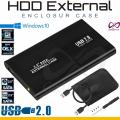 USB 2.0 External 2.5-inch SATA HDD Enclosure Case For Laptop HDD Case - Black. 