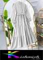 New Frill Style Panel Work Long Frock for Girls Stitched Linen Frick for Women. 