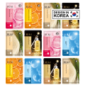 Face Mask Sheet Pack of 10 Sheet Mask Fruit Moisturizing Facial Mask Hydrating, Rice, Collagen, Gold 4K, Vitamin C, Skin Care Mask. 
