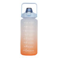 2000ml Motivational Water Bottle With Straw, 2L Gradient Color Drinking Water Bottle For Girls And Female Gym With Handle, Portable WaterBottle For School, Fitness, Outdoor Sports, BPA Free Grade Plastic Leak Proof Travel Water Bottles For Girls And Boys. 