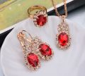 Wholesale Three Piece Artificial jewellery Elite Oval Gem Claw Crystal Rhinestone Girls Necklace Earring Jewelry Set For Women. 