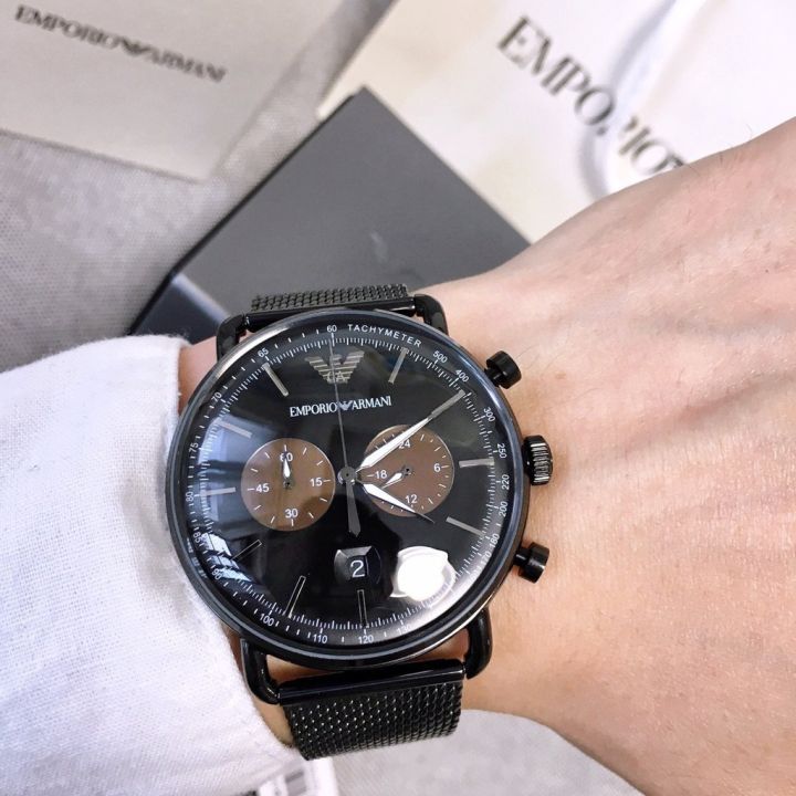 Emporio%20Armani%20Black%20Mesh%20Strap%20Black%20Dial%20Men's%20Watch-AR11142%20-%20Image%203