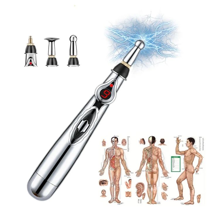 Multi-Function Electronic Acupuncture Massage Pen Smart Pulse Meridian Energy Pen Pain Relief for Face Back Neck Face Beauty Kit