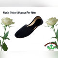 Elegant Black Plain Velvet Khussa For Men. 