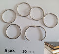 50mm Ring / 6 pcs Metal Scrapbook Lock Ring / Book Ring / Binder Ring. 
