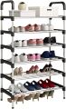 6 Layer Shoe Rack Tier Colored Stainless Steel Stackable Shoes Organizer Storage Stand. 