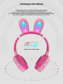 【Fast delivery】 2022 New Wireless Earphones RGB Rabbit Ears Headset with Mic Cute Girls Music Bluetooth Headphones For Children's Gamer Headset. 