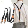 Suspenders for Men Shaped Elastic Straps Heavy Duty with Swivel Hooks Adjustable Casual Pants. 