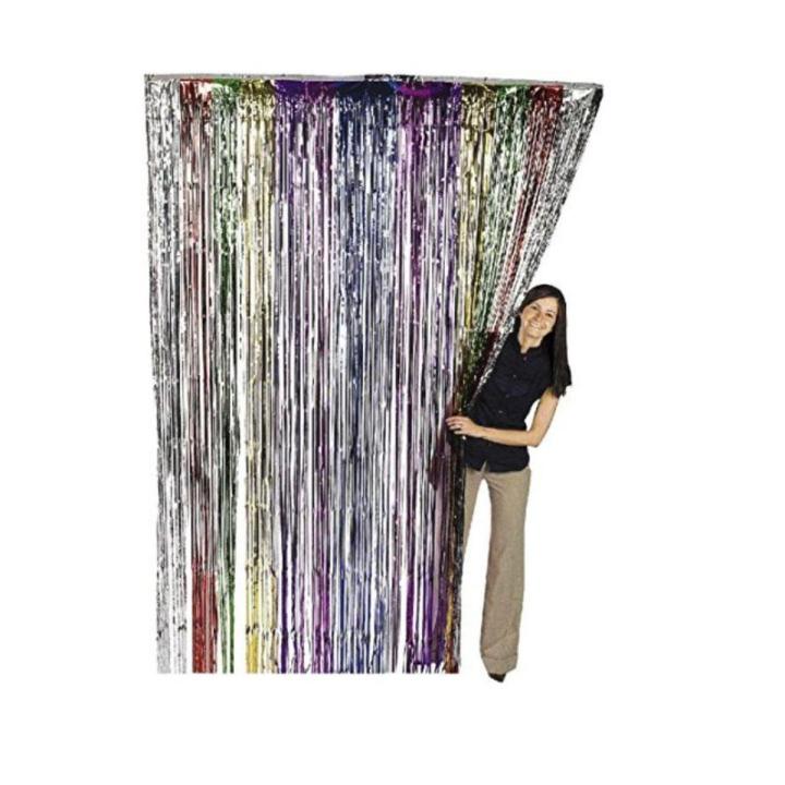 Multy Foil Fringe 4 Ft Height And 30 Ft Length Shiny Curtains For Party, Prom, Birthday, Event Decorations