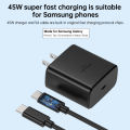 Original For Samsung Usb C Charger 45w for Galaxy Z Flip Fold 6 5 4 3 A54 A55 5G S23 S24 Ultra S22 S21 Plus Tab S7 EU US Adapter. 