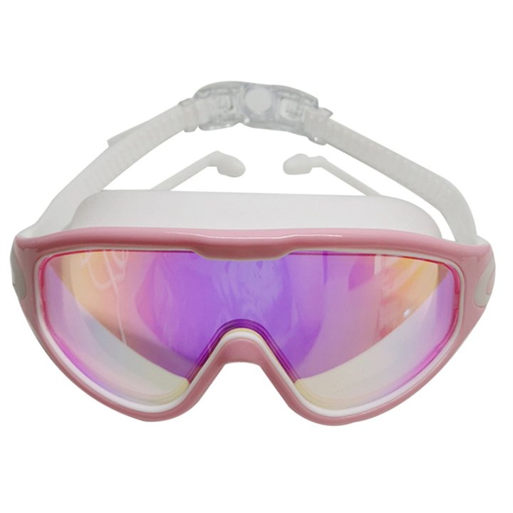 Swim Goggles Anti-Fog UV Protection No Leaking Wide View Fit for Adult Men Women Youth Teen over 15 Pink