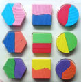 Pack of 3 Wooden Geometric Shapes Puzzles. 