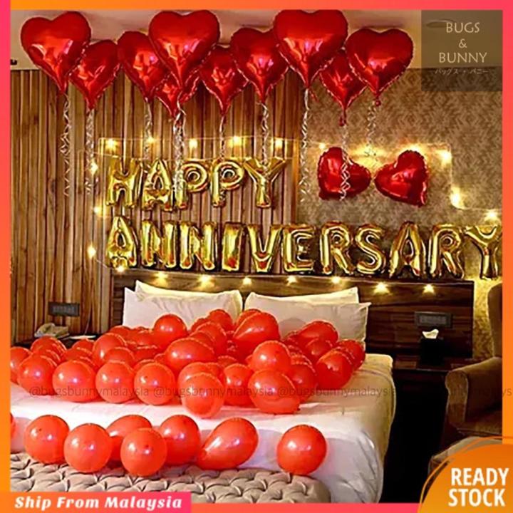 Golden & Red Color Happy Anniversary Theme For Anniversary Parties, Celebrations and Decorations