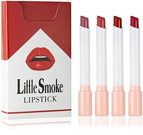 Creative Cigarettes Lipstick Set 4 Colors Matte Long Lasting Waterproof Matt Lip Stick Tube Nude Red Lips Makeup