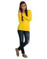 Yellow Cotton Full/Long Sleeves Round Neck Top T-Shirt For Ladies/Women. 