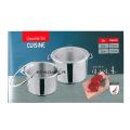 Alpha 2-Piece Set of Stainless Steel Double Bottom Cooking Pots (30 cm & 32 cm). 