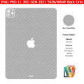 iPad Pro 11 3rd Gen 2021 Carbon series Back Only Skin. 