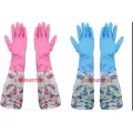 Reusable Rubber Latex Hand Gloves Extra Long Washing Gloves Cleaning Gloves Waterproof Rubber Gloves 2 Pieces ... 