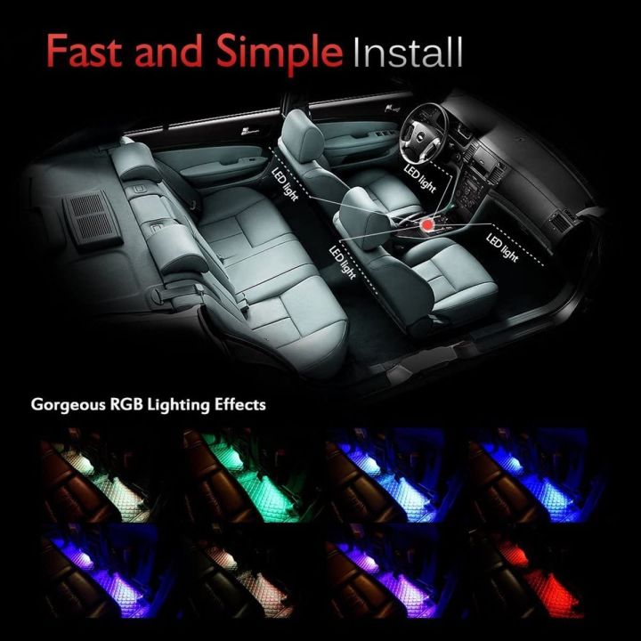 Car%20LED%20Strip%20Light,%204pcs%2036%20LED%20Multi-Color%20Car%20Interior%20Lights%20Under%20Dash%20Lighting%20Waterproof%20Kit%20with%20Multi-Mode%20Change%20and%20Wireless%20Remote%20Control,%20Car%20Charger%20Included,DC%2012V%20-%20Image%203