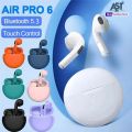 Original Air Pro 6 TWS Wireless Bluetooth Headset 5.3 Headphone Mini Earphone with Mic Charging Box for Xiaomi iPhone Earbuds. 