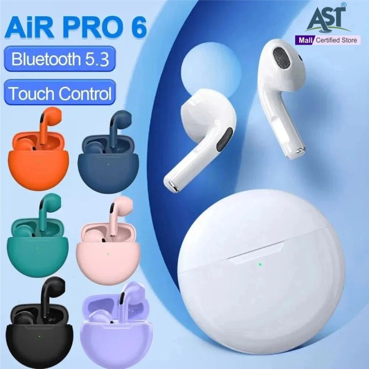 Original Air Pro 6 TWS Wireless Bluetooth Headset 5.3 Headphone Mini Earphone with Mic Charging Box for Xiaomi iPhone Earbuds