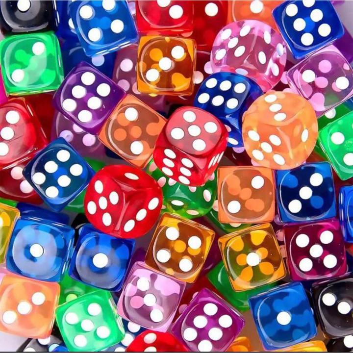 Ludo Mixed Colored Dices 20 Dices in Packet 14 mm