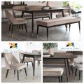 eight seater dining table set/ 8 seater dining table set/ 8 chairs with table/  customize dinibg set/ wooden dining set/ stylish dining set 8 seats/ modeen dining set with 8 chairs/ three seat + 3 seater bench + 2 chairs set / set of 8 chairs dining set/. 