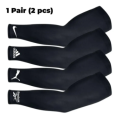 1 Pair (2 pcs) Hand and Arm Sleeves for Men & Women Arm Muffs Sports sleeves Black sleeves Random Company Logos. 