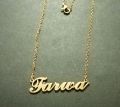 FARWA NAME NECKLACE PENDANT LOCKET ; STAINLESS STEEL. 